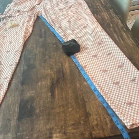 SKEMO Flamingo Pink Print Beaded Unique Pull On Pants! Never worn! Pockets! Med - Picture 15 of 16